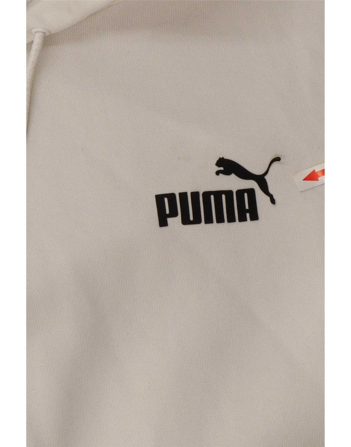 Pulover pentru bărbați Puma Graphic Hoodie, mediu alb, bumbac color bloc