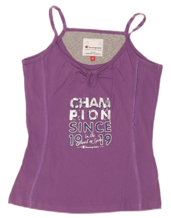 Champion pentru femei Heritage Classics Crop Graphic Cami Top UK 10 Small Purple