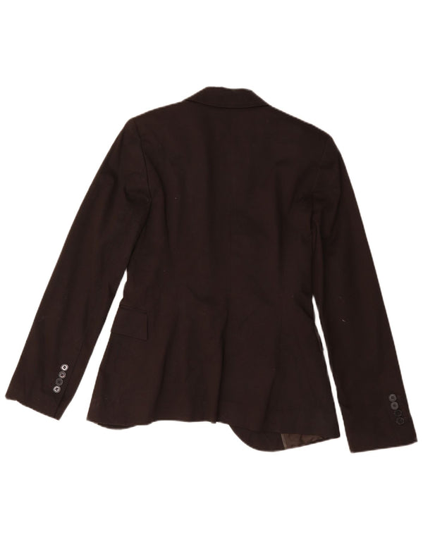 Blazer pentru femei Zara, cu 1 nasture, UK 10, bumbac maro mic