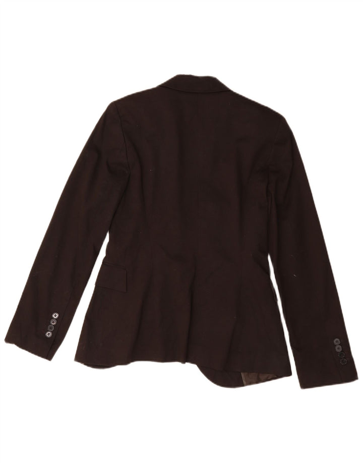 Blazer pentru femei Zara, cu 1 nasture, UK 10, bumbac maro mic