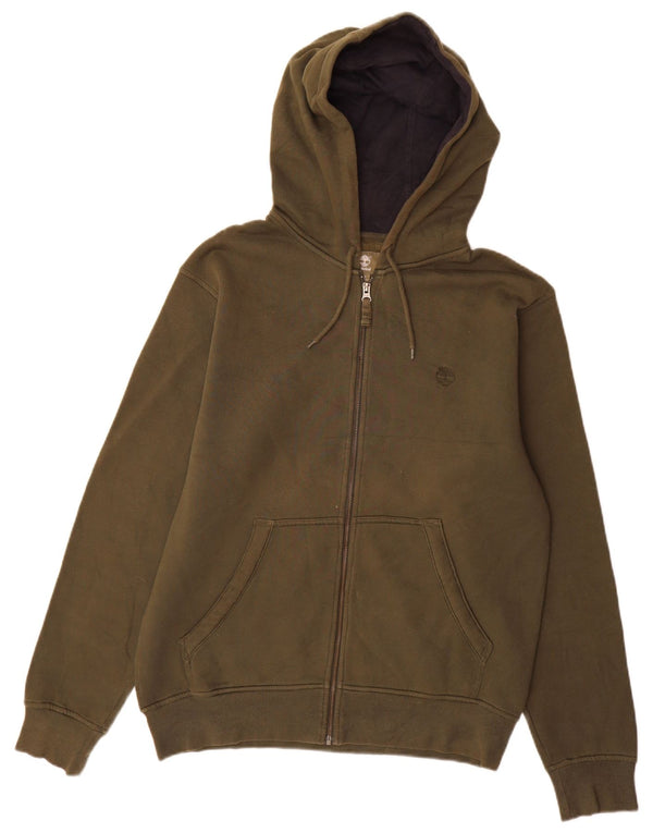 Pulover Timberland Regular Fit, cu fermoar, bumbac kaki mediu