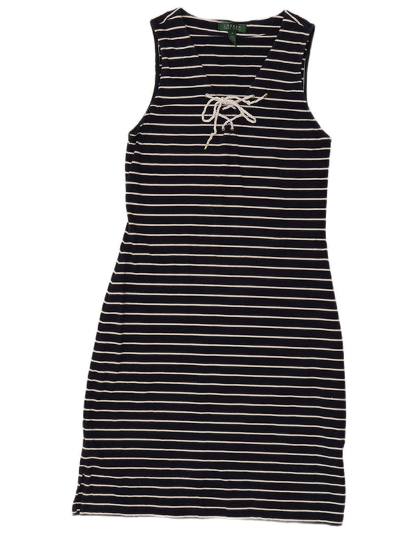 Rochie teacă fără mâneci pentru femei Ralph Lauren UK 12 Mediu bleumarin cu dungi