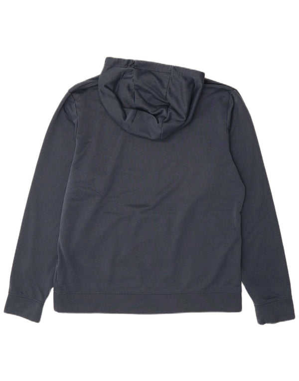 The North Face Mens Graphic Hoodie Jumper Large Navy Blue Polyester