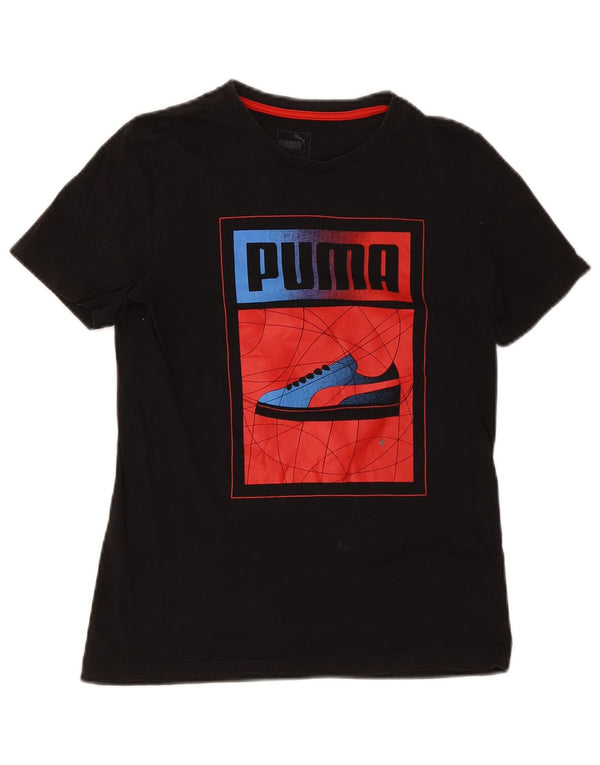 Tricou grafic Puma pentru băieți Top 13-14 ani XL bumbac negru