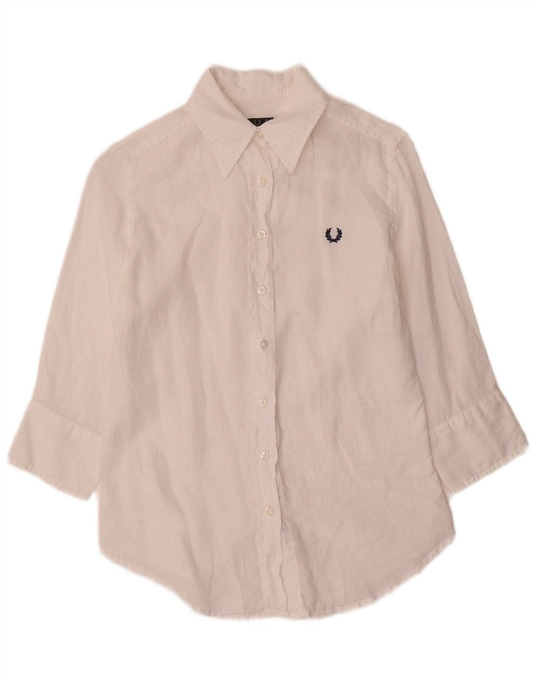 Cămașă Fred Perry pentru femei cu mâneci 3/4 UK 10, in alb, mic