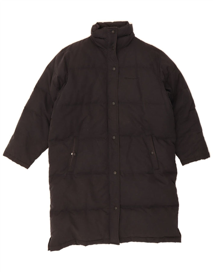 CHAMPION Womens Oversized Padded Coat UK 10 Small Black Polyester Vintage Champion and Second-Hand Champion from Messina Hembry 