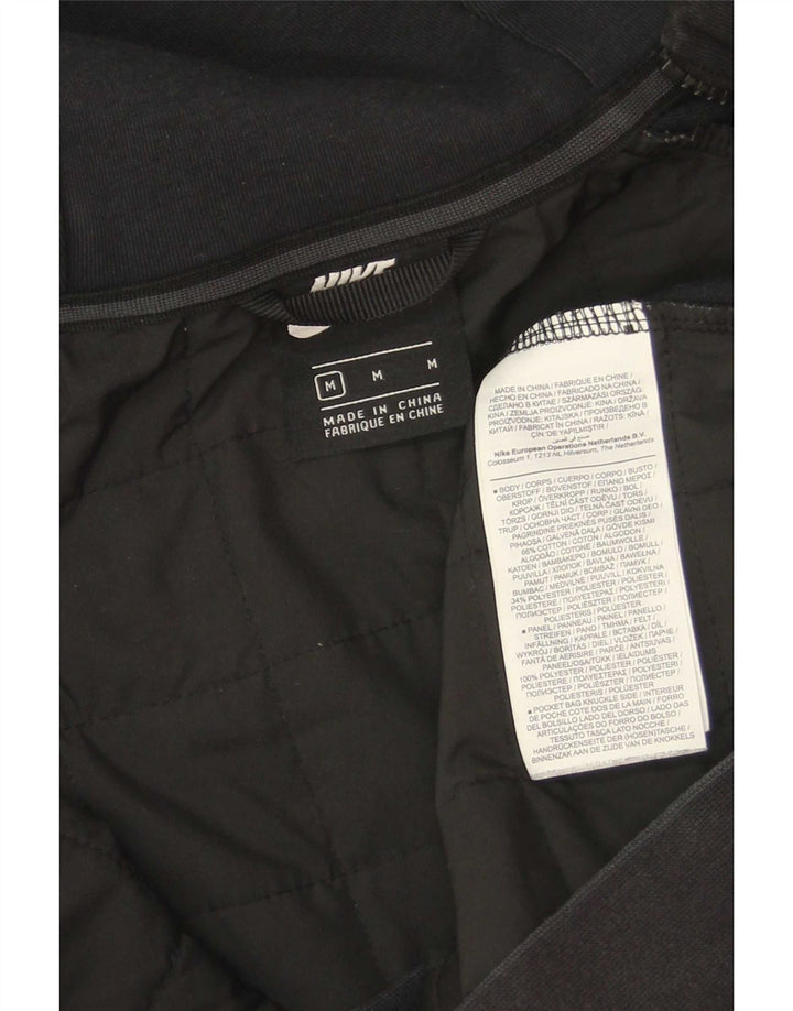 Pulover Nike pentru bărbați, cu fermoar, bumbac mediu negru