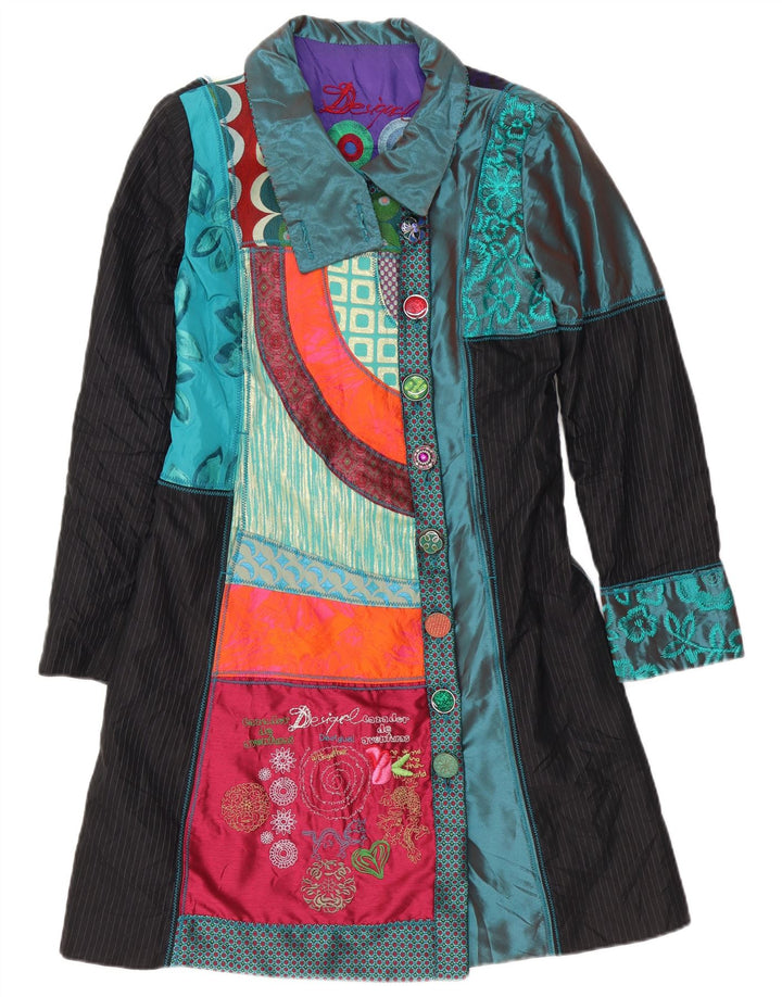 Pardesiu grafic Desigual pentru femei EU 40 Medium Multicolor Patchwork