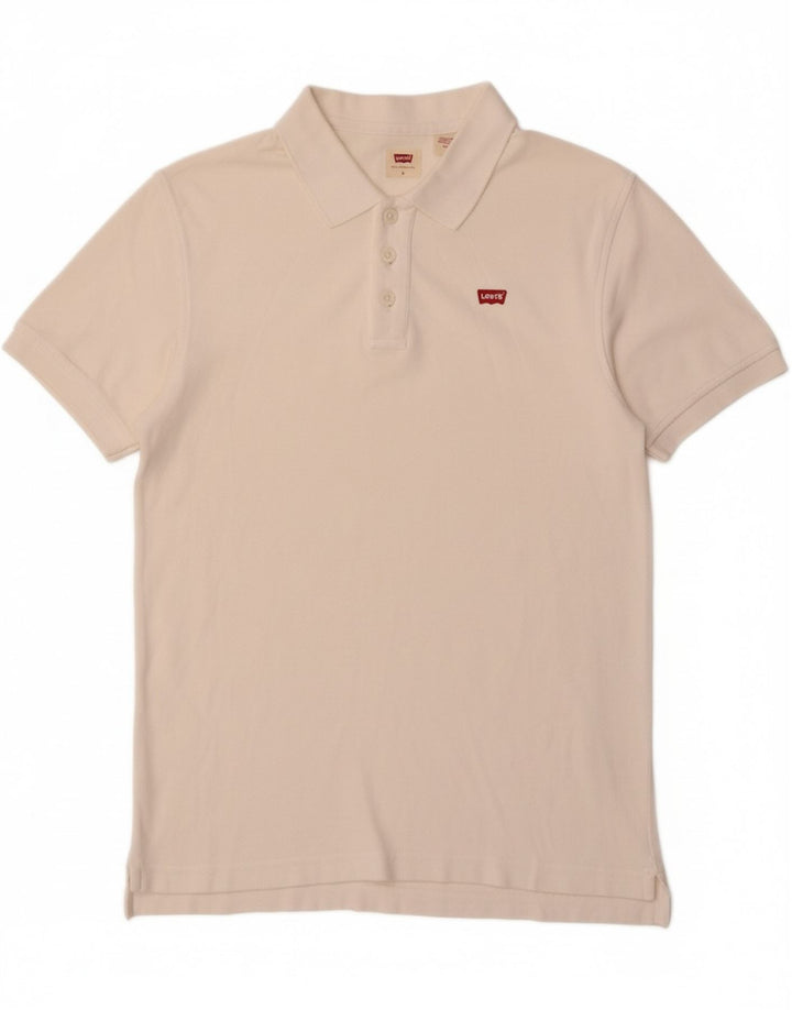 LEVI'S Mens Polo Shirt Small White Cotton Vintage Levi's and Second-Hand Levi's from Messina Hembry 
