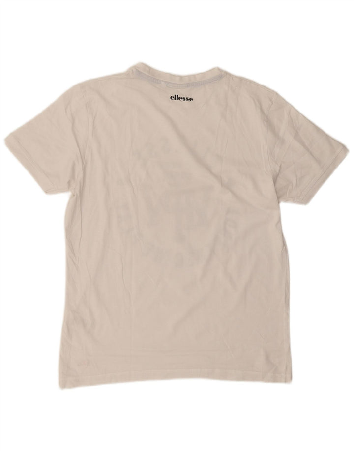Tricou cu grafic pentru femei Ellesse, UK 14, bumbac alb mediu