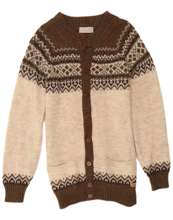 Pulover cardigan pentru femei Gianni Abra IT 52 2XL maro Fair Isle