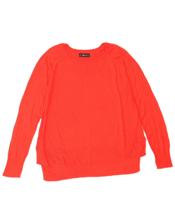 Pulover pentru femei Zara, cu gât de barcă, UK 14 Medium Red