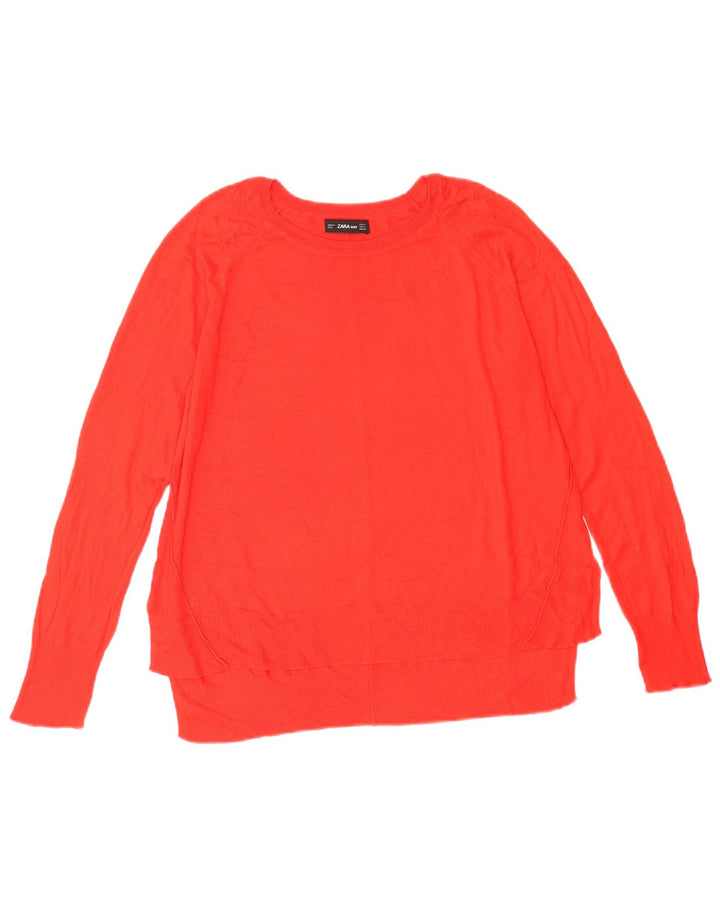 Pulover pentru femei Zara, cu gât de barcă, UK 14 Medium Red