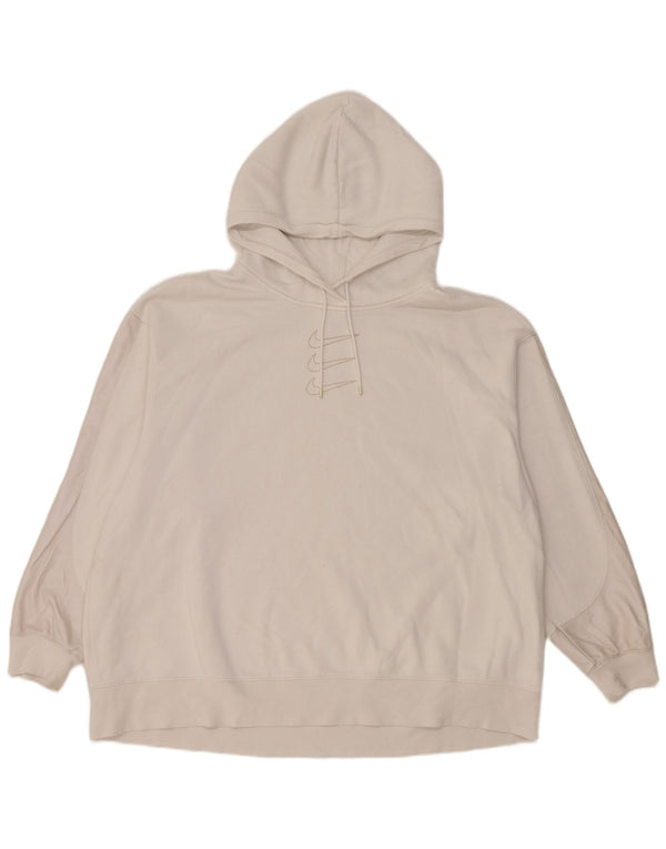Pulover cu glugă supradimensionat cu grafic Nike pentru femei UK 20 2XL Bumbac alb