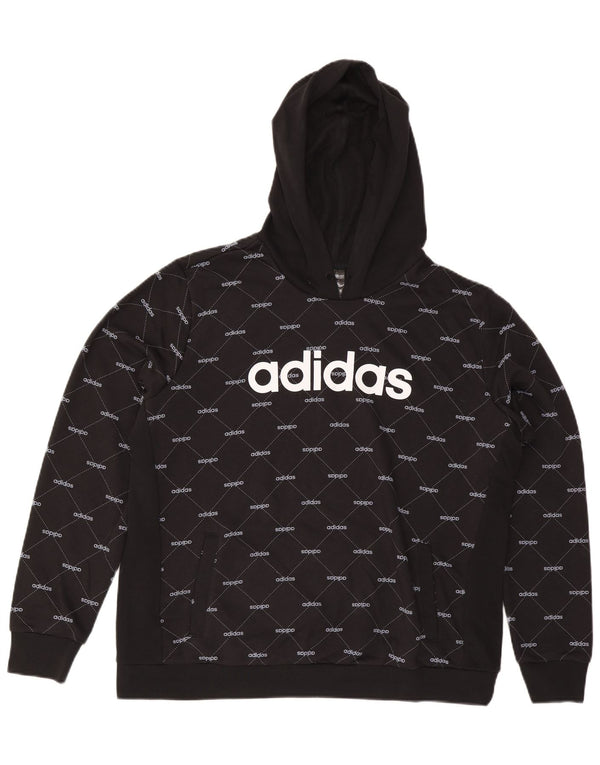 Pulover Adidas pentru femei Graphic Hoodie UK 24/26 2XL Bumbac negru