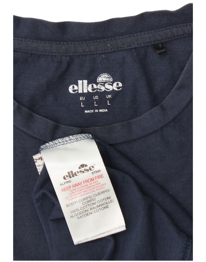 Tricou grafic pentru bărbați Ellesse Top mare din bumbac bleumarin