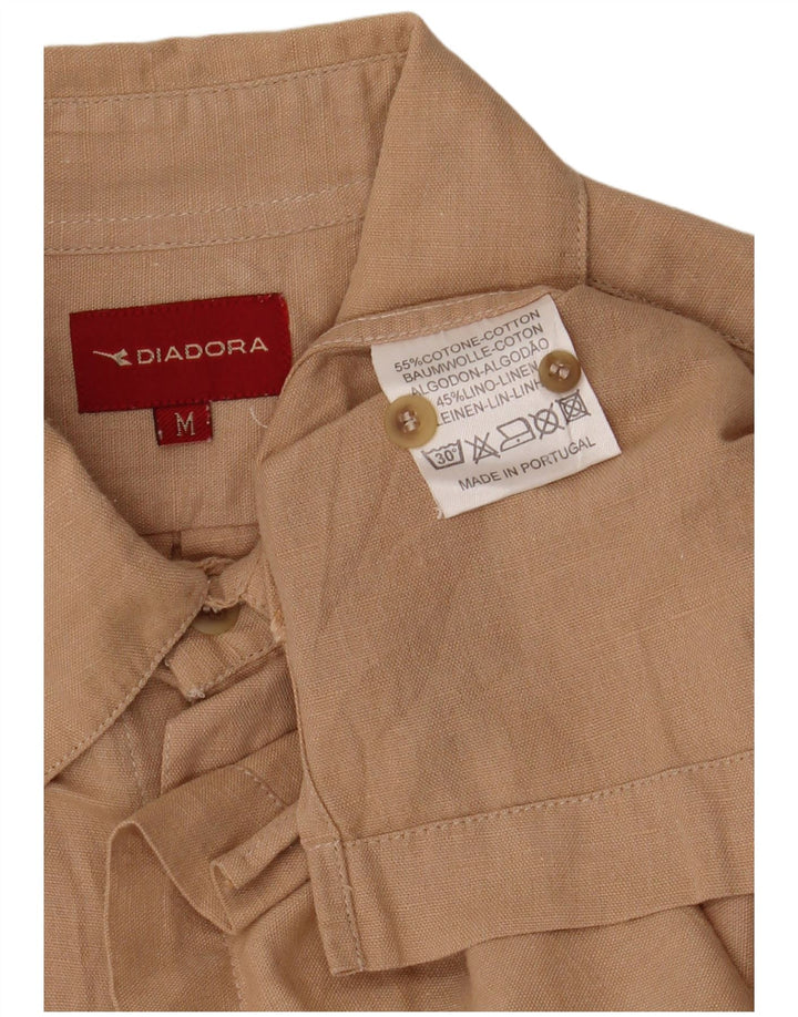 Cămașă cu mânecă scurtă DIADORA pentru bărbați, bumbac mediu bej