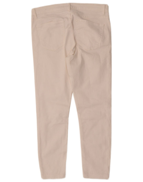 Blugi Skinny Crop pentru Damă Zara EU 42 Large W32 L26 Alb