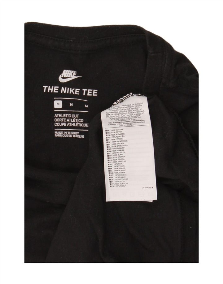 Tricou cu croi atletic Nike pentru bărbați Top mediu din bumbac negru