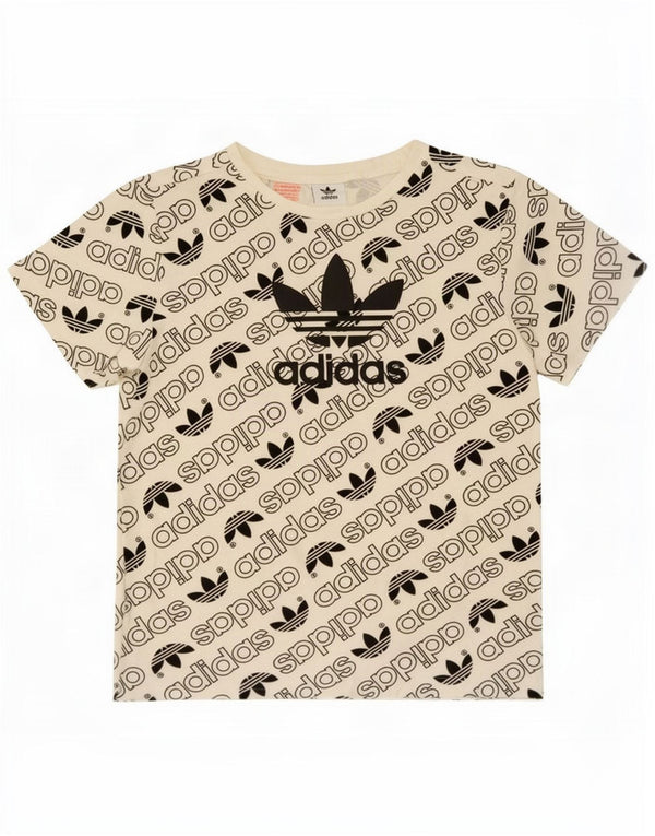 Tricou grafic Adidas pentru băieți Top 9-10 ani, bumbac alb