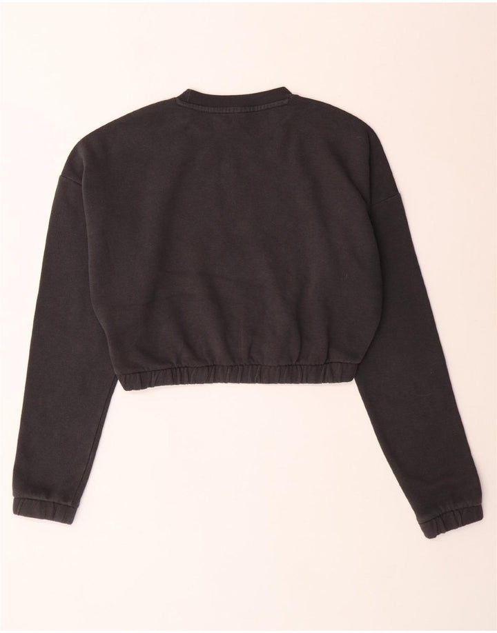 ADIDAS Pulover supradimensionat pentru femei, crop, UK 8/10, bumbac, gri mic