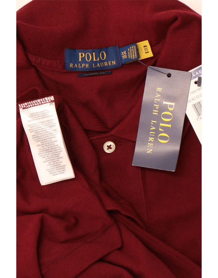 POLO RALPH LAUREN Cămașă polo pentru bărbați, 2XL, bumbac burgundy