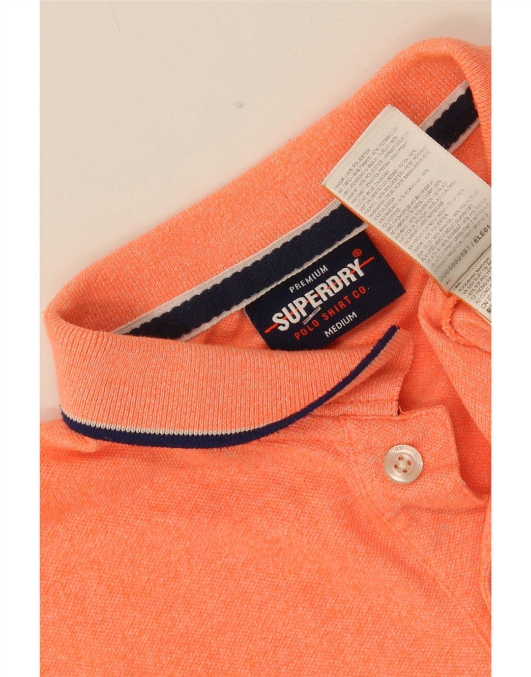 Tricou polo pentru bărbați Superdry, bumbac pete portocaliu mediu