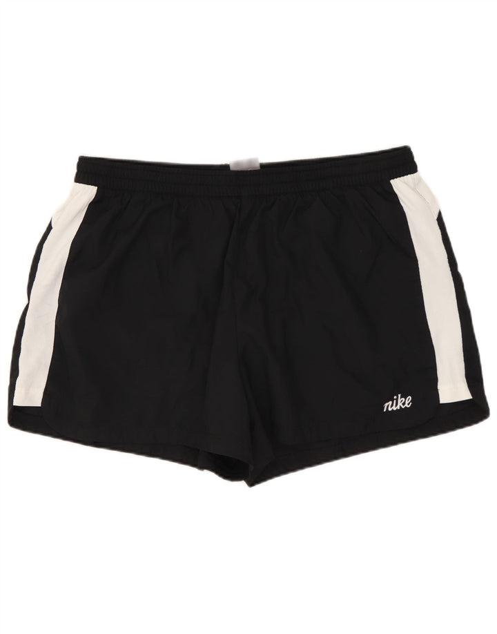 Pantaloni scurti sport NIKE pentru femei US 12/14, mari, negru, poliester color bloc