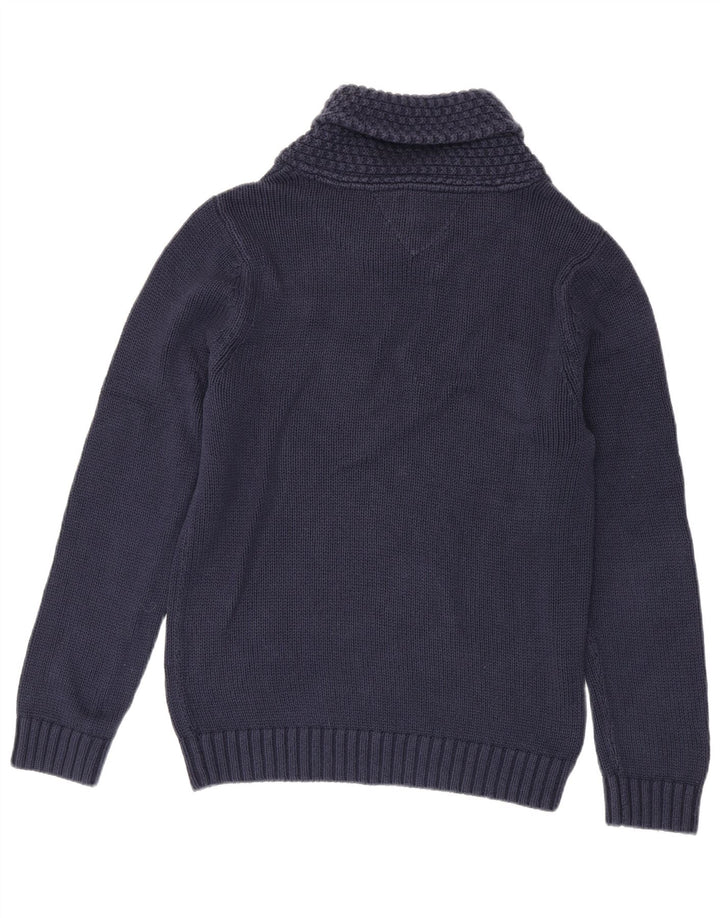 Pulover Tommy Hilfiger pentru bărbați cu gât șal, albastru bleumarin mediu