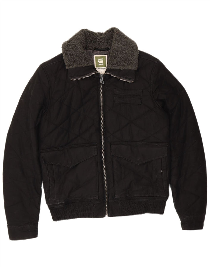 Jachetă matlasată pentru bărbați G-STAR UK 38, bumbac mediu negru