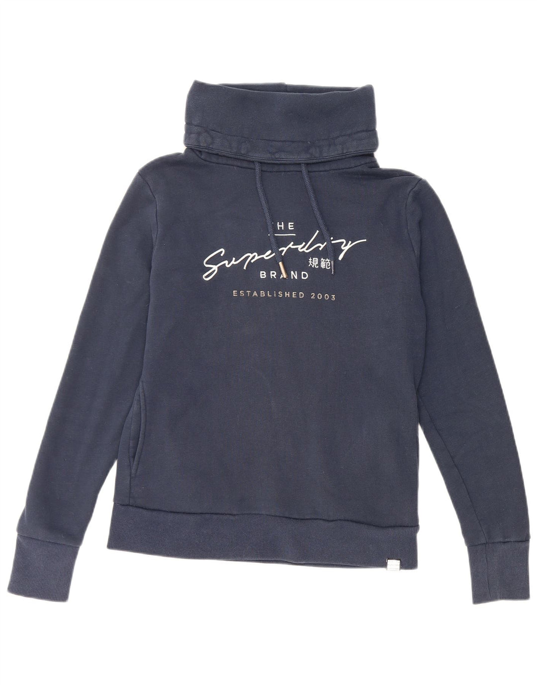 SUPERDRY Pulover cu grafic supradimensionat pentru femei UK 10 Mic bleumarin