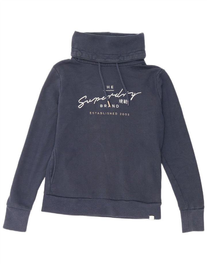 SUPERDRY Pulover cu grafic supradimensionat pentru femei UK 10 Mic bleumarin