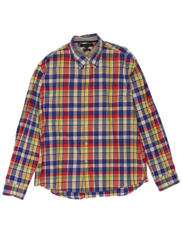 Cămașă personalizată pentru bărbați Tommy Hilfiger 2XL, bumbac cu carouri multicolore