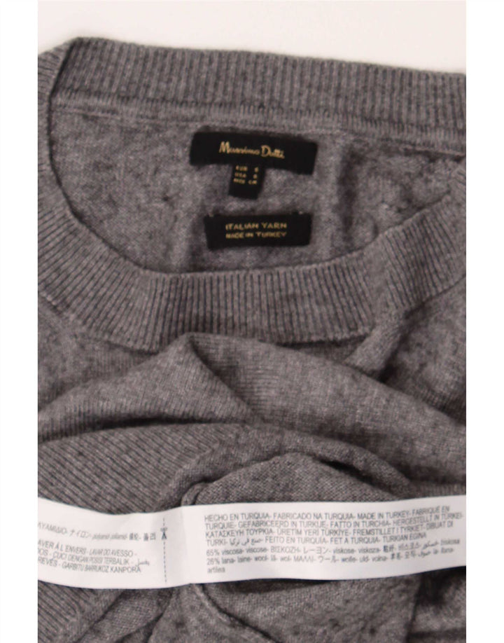 Pulover Massimo Dutti pentru bărbați, cu decolteu larg, cu decolteu, mic, gri, viscoză
