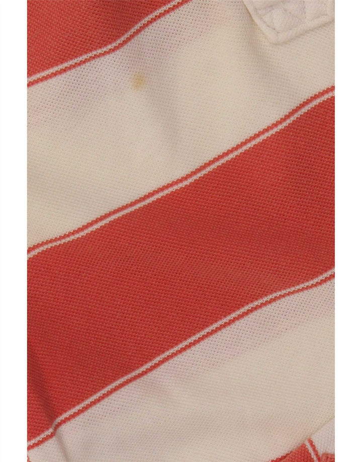 Tricou polo pentru bărbați Fat Face, bumbac cu dungi roz mediu