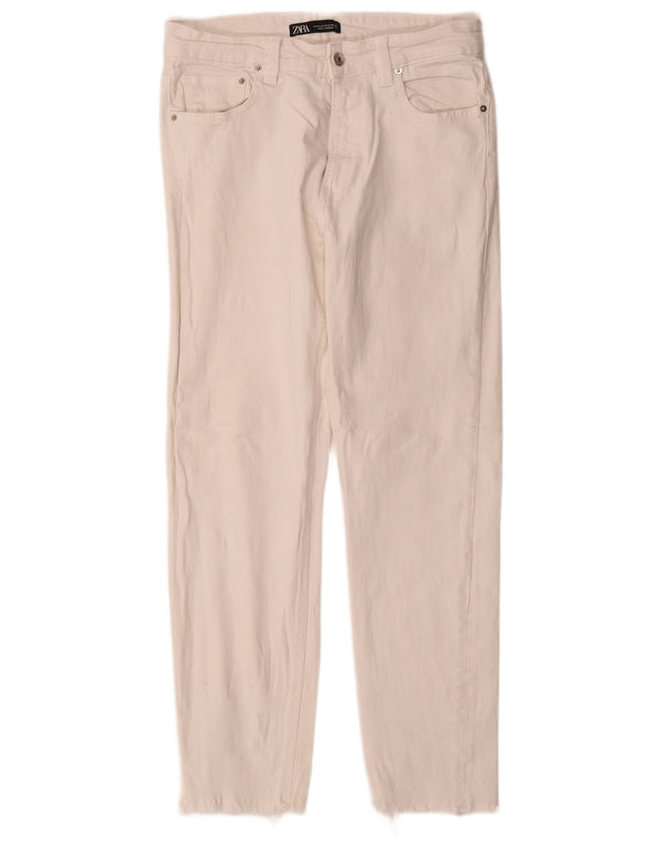 Blugi slim pentru bărbați ZARA EU 42 Large W32 L28 Bumbac alb