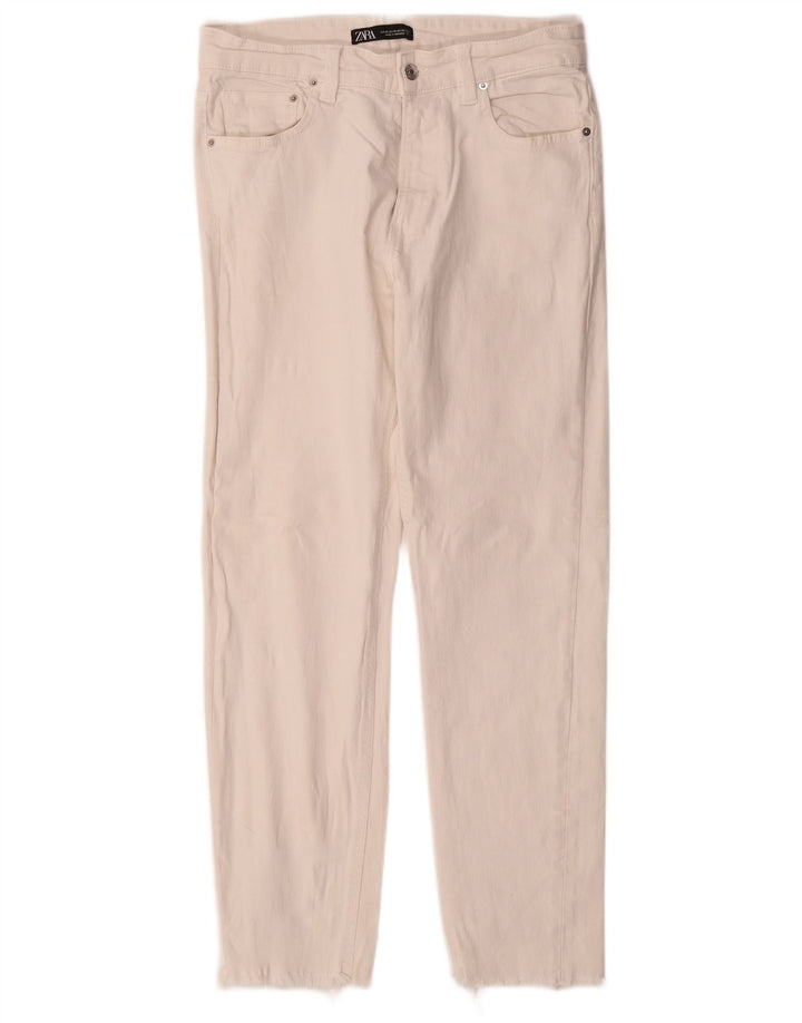 Blugi slim pentru bărbați ZARA EU 42 Large W32 L28 Bumbac alb