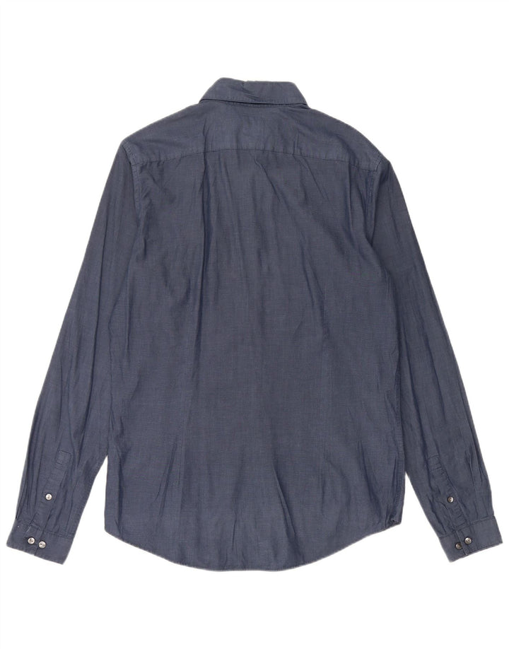 Cămașă pentru bărbați CALVIN KLEIN Slim Fit Mărimea 40 Mediu Bumbac bleumarin