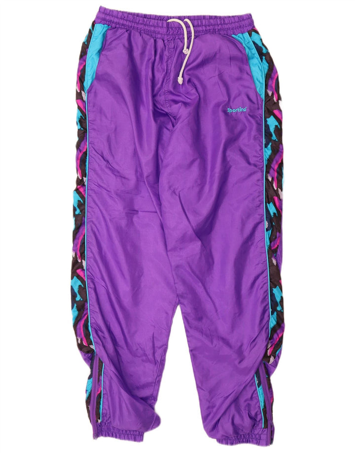 VINTAGE Pantaloni de trening pentru bărbați Pantaloni de jogging Mov mediu Nailon color bloc