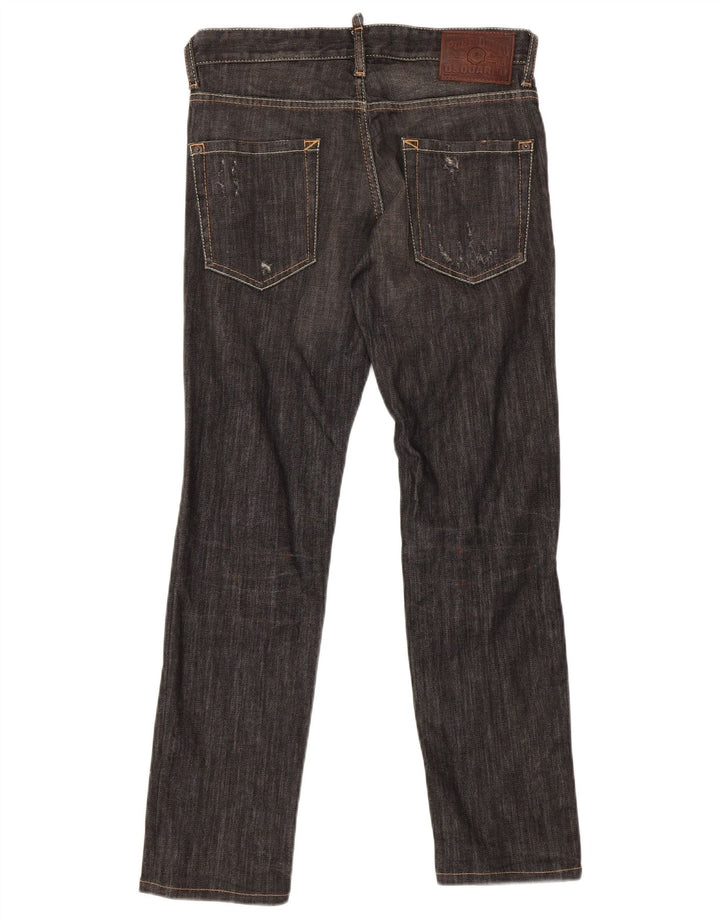Dsquared2 Blugi Distressed drepte pentru bărbați IT 44 XS W32 L30 bumbac gri
