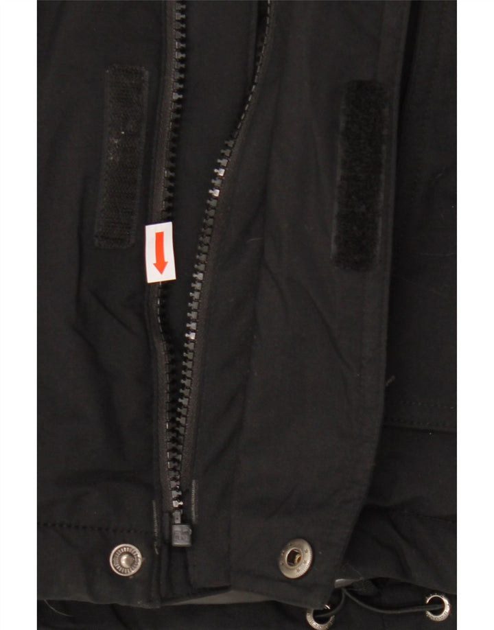 EDDIE BAUER Jachetă Windbreaker cu glugă pentru bărbați UK 38 Medium Black Nylon