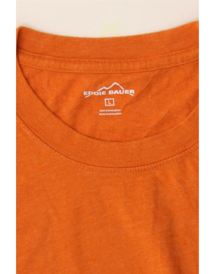EDDIE BAUER Mens T-Shirt Top Large Orange Vintage Eddie Bauer and Second-Hand Eddie Bauer from Messina Hembry 