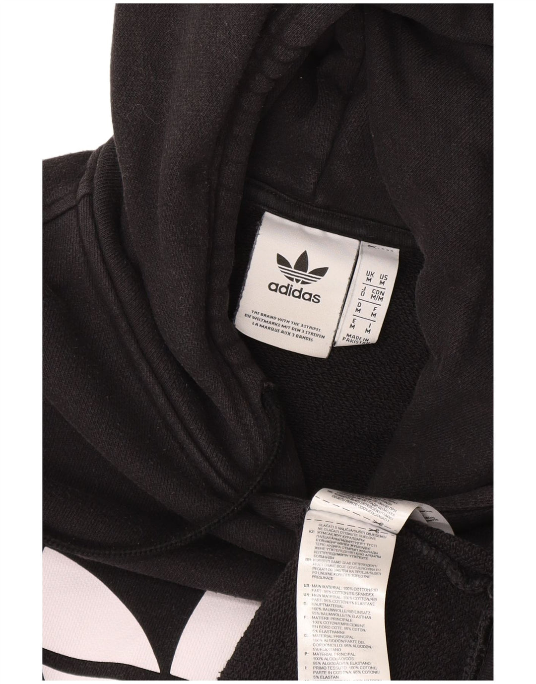 Pulover cu glugă cu grafic pentru bărbați Adidas, bumbac mediu negru