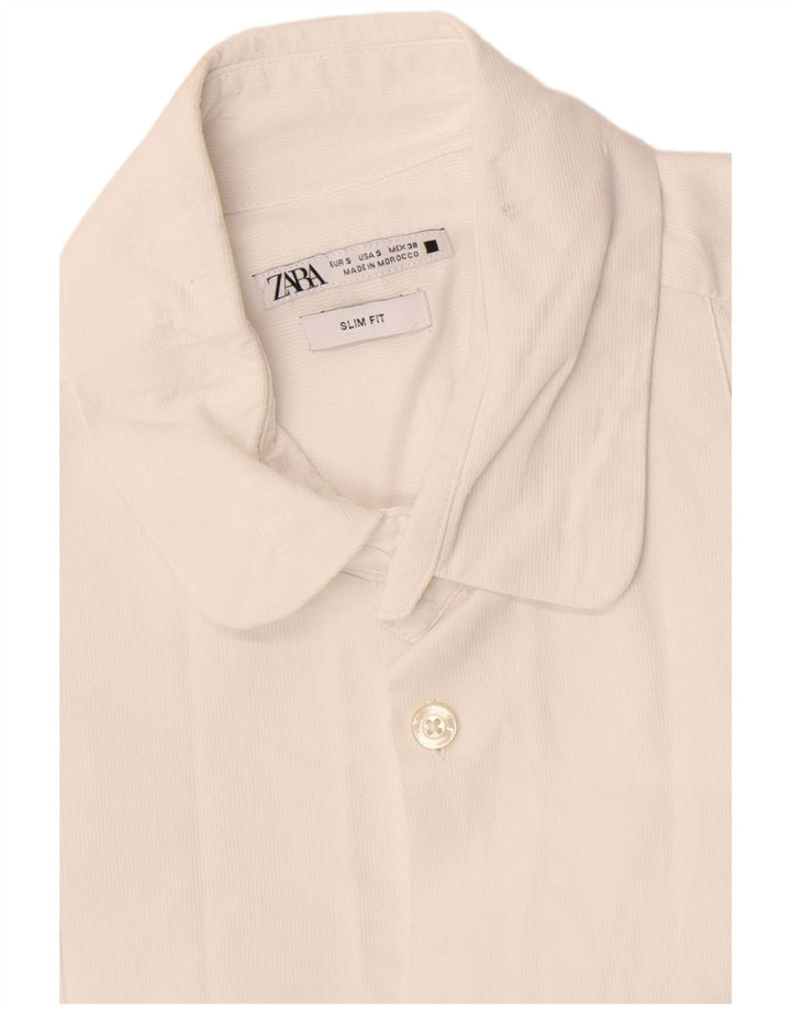 Cămașă Zara bărbați Slim Fit Mic Alb