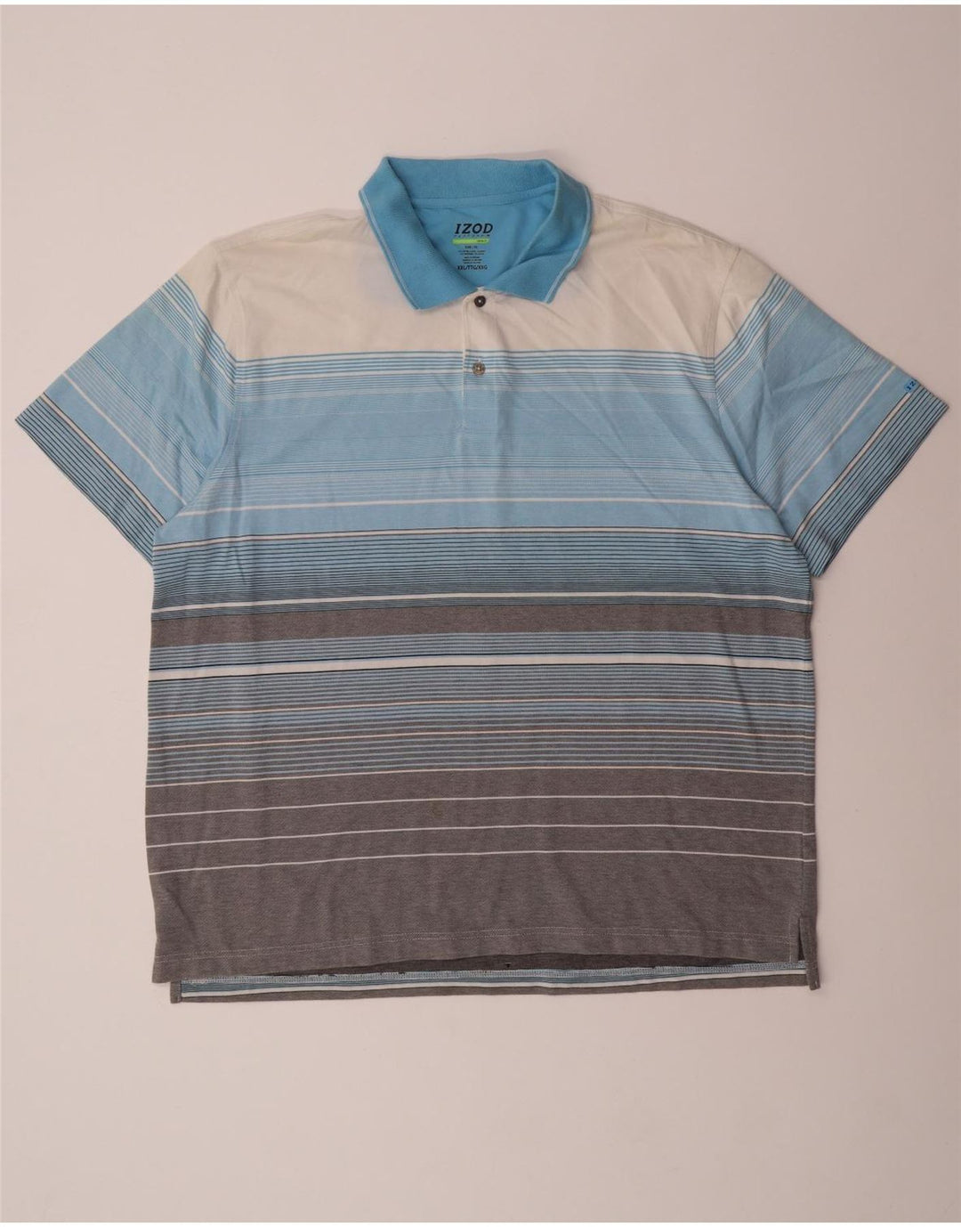 Tricou polo de golf Izod pentru bărbați 2XL, bumbac cu dungi multicolore