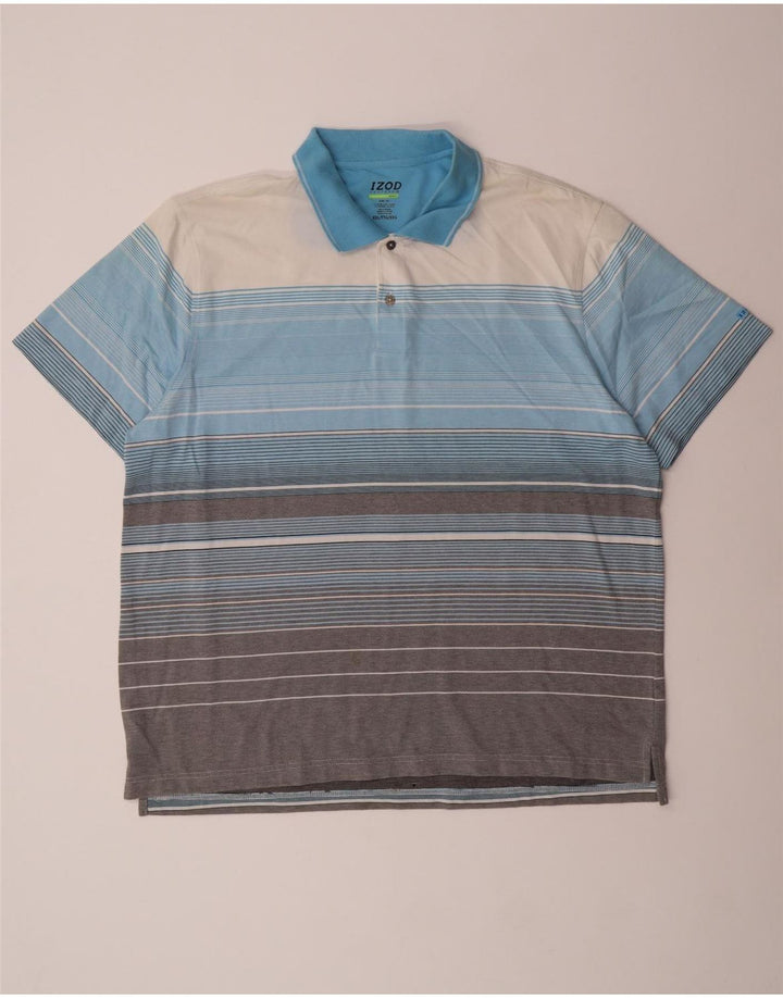 Tricou polo de golf Izod pentru bărbați 2XL, bumbac cu dungi multicolore