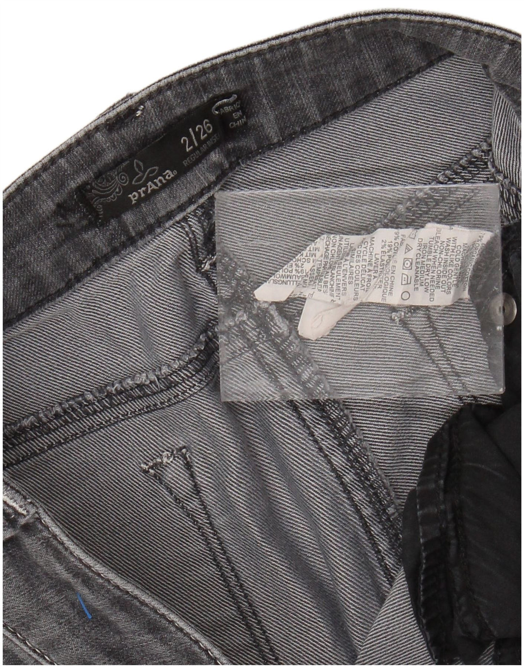 PRANA Blugi skinny pentru femei cu talie medie US 2 XS W26 L31 bumbac gri