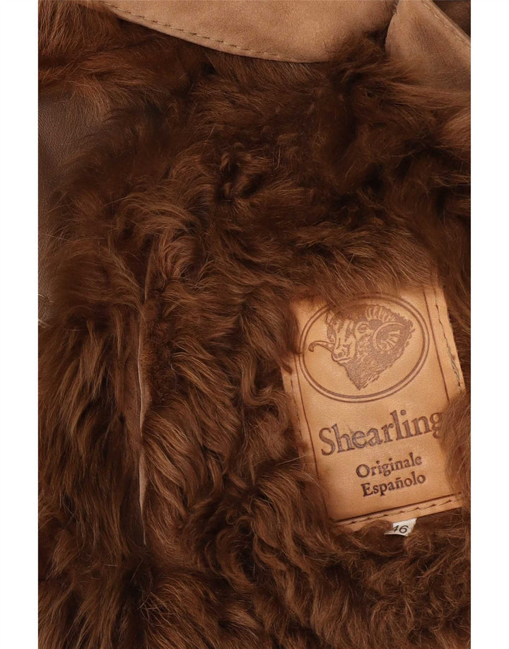 Pardesiu din shearling pentru bărbați vintage IT 46 Bej mic