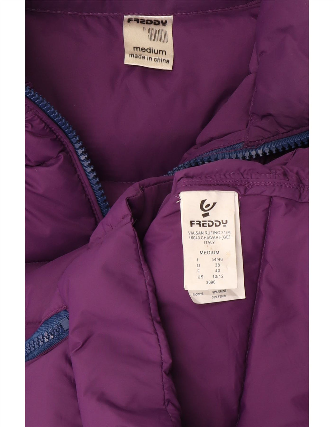 Jachetă căptușită cu grafică pentru femei Freddy UK 12 Nailon violet mediu