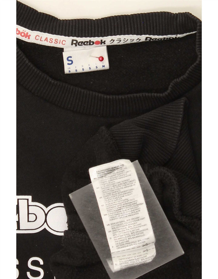 Pulover grafic pentru bărbați Reebok, bumbac mic, negru